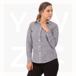 W500-Women’s-Gingham-Dress-Shirt-BlackWhite-Check