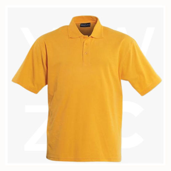 CP1601-Unisex-Plain-Colour-Poly-Face-Cotton-Backing-SS-Polo-Gold