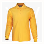 CP1604-Unisex-Plain-Colour-Poly-Face-Cotton-Backing-LS-Polo-Gold