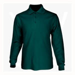 CP1604-Unisex-Plain-Colour-Poly-Face-Cotton-Backing-LS-Polo-BottleGreen