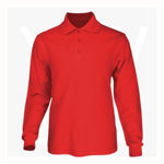 CP1604-Unisex-Plain-Colour-Poly-Face-Cotton-Backing-LS-Polo-Red