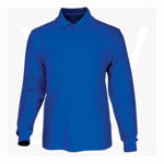 CP1604-Unisex-Plain-Colour-Poly-Face-Cotton-Backing-LS-Polo-RoyalBlue