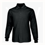 CP1604-Unisex-Plain-Colour-Poly-Face-Cotton-Backing-LS-Polo-Black