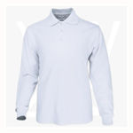 CP1604-Unisex-Plain-Colour-Poly-Face-Cotton-Backing-LS-Polo-White