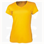 CT1418-Ladies-Brushed-V-Neck-Tee-Shirt-Yellow