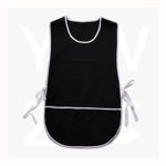 WA0398-Cotton-Drill-Popover-Apron-With-Pocket-Black