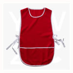 WA0676-Polyester-Drill-Popover-Apron-With-Pocket-Red