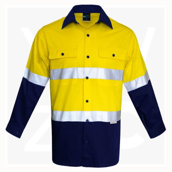 PGW15-Hi-Vis-Work-Shirt-YellowNavy