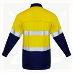 PGW15-Hi-Vis-Work-Shirt-YellowNavy-Back