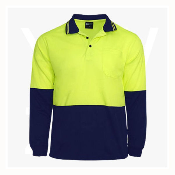 PGW4-Hi-Vis-Long-Sleeve-Classic-Polo-LimeNavy