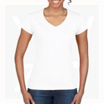 GB64V00L-Ladies'-V-Neck-T-Shirt-White