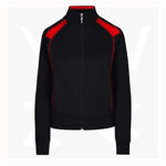 F400UN-Ladies-Unbrushed-Contrast-Jacket-BlackRed