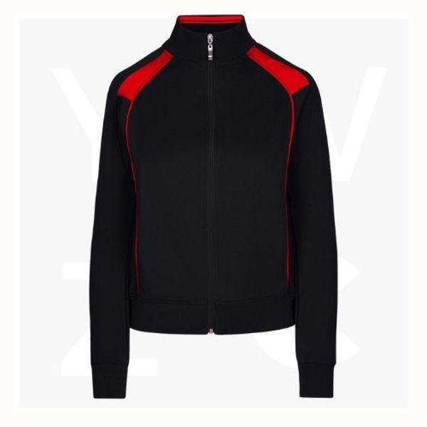 F400UN-Ladies-Unbrushed-Contrast-Jacket-BlackRed