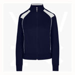 F400UN-Ladies-Unbrushed-Contrast-Jacket-NavyWhite