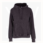 F363UN-Ladies'-Junior's-Stone-Wash-Fleece-Hoodie-Black