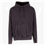 F363AW-Men's-Stone-Wash-Fleece-Hoodie-Black