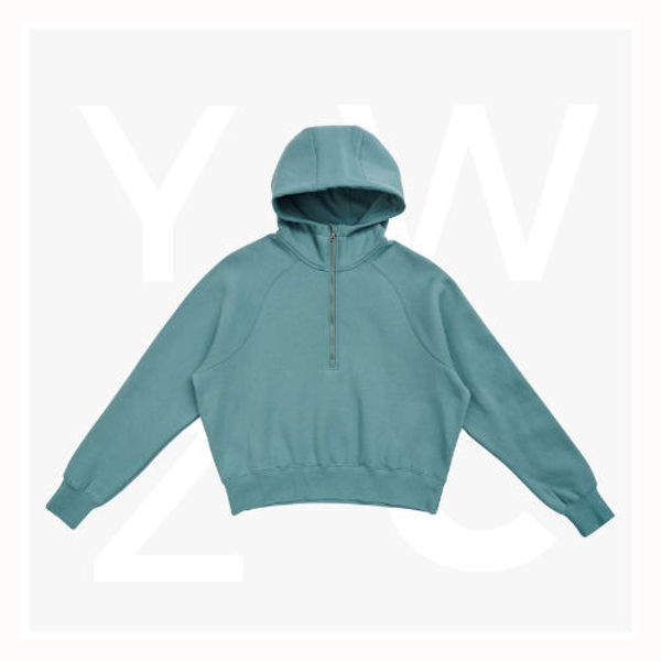 F380GL-Ladies-Girls-Cotton-Care-Half-Zip-SlateGreen