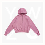 F380GL-Ladies-Girls-Cotton-Care-Half-Zip-CoolPink