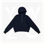 F380GL-Ladies-Girls-Cotton-Care-Half-Zip-Navy