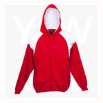 F303HZ-Mens-Shoulder-Contrast-Zip-Hoodie-RedWhite