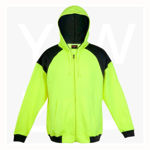 F303HZW-Mens-Shoulder-Contrast-Zipper-Hoodies-Workwear-YellowNavy