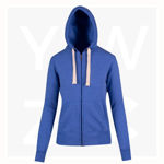 FZ99UN-Ladies-Junior-Heavy-Zip-Fleece-Hoodie-BlueMarl