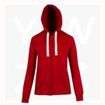 FZ99UN-Ladies-Junior-Heavy-Zip-Fleece-Hoodie-Red