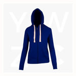 FZ99UN-Ladies-Junior-Heavy-Zip-Fleece-Hoodie-Royal