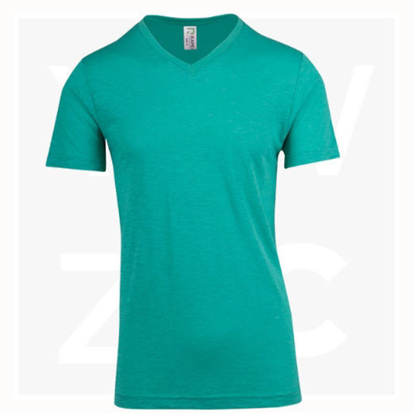 T918TV-Mens-Raw-Cotton-Wave-V-Neck-Tee-FruitGreen