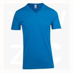 T918TV-Mens-Raw-Cotton-Wave-V-Neck-Tee-Azure