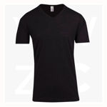 T918TV-Mens-Raw-Cotton-Wave-V-Neck-Tee-Black