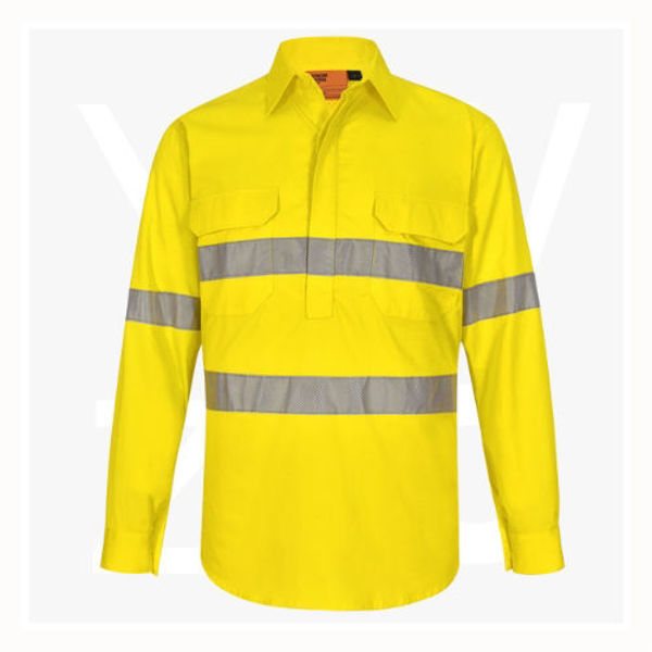 SW87-Unisex-Hi-Vis-Cool-Breeze-Shirt-With-Tape-Yellow