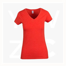 T903LD-Ladies-Marl-V-Neck-T-shirt-CoralRedMarl