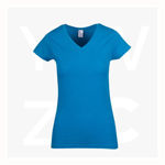 T903LD-Ladies-Marl-V-Neck-T-shirt-AzureMarl