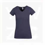 T903LD-Ladies-Marl-V-Neck-T-shirt-NavyMarl