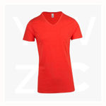 T903TV-Mens-Marl-V-neck-T-shirt-CoralRedMarl