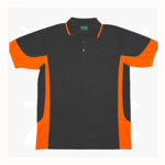 P519LD-Ladies-Mens-Contrast-Polo-CharcoalOrange