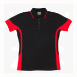 P519LD-Ladies-Mens-Contrast-Polo-BlackRed