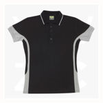 P519LD-Ladies-Mens-Contrast-Polo-BlackGrey