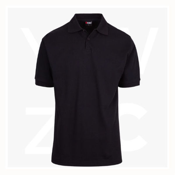 P777HS-Mens-Cotton-Pique-Knit-Polo-Black