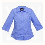 S004FQ-Ladies-3Q-Sleeve-Shirts-Midblue