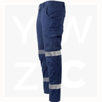 WP26HV-Unisex-Cotton-Stretch-Rip-Stop-Work-Pants-With-Segmented-Tape-Navy-Side