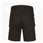 WP29-Unisex-Cotton-Stretch-Drill-Cuffed-Work-Shorts-BlackBack