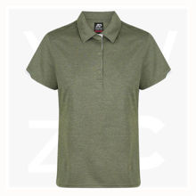 AP2317-Morris-Lady-Polos-ArmyGreen-White