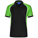 PS77-Arena-Men's-Polo-BlackWhiteGreen