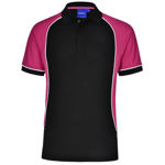 PS77-Arena-Men's-Polo-BlackWhiteMagenta