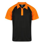 AP1318-Manly-Mens-Polos-BlackElectricOrange